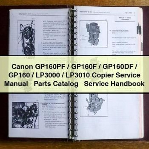 Canon GP160PF / GP160F / GP160DF / GP160 / LP3000 / LP3010 Copier Service , , and Service Handbook Parts Catalog PDF Download