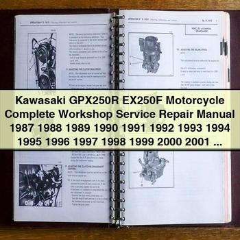 Kawasaki GPX250R EX250F Motorcycle Complete Workshop Service Repair Manual 1987-2005