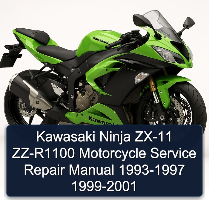 Kawasaki Ninja ZX-11 ZZ-R1100 Motorcycle Manual de servicio y reparación 1993-1997 1999-2001