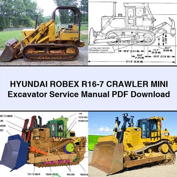 Hyundai ROBEX R16-7 Crawler Mini Excavator Service Repair Manual 