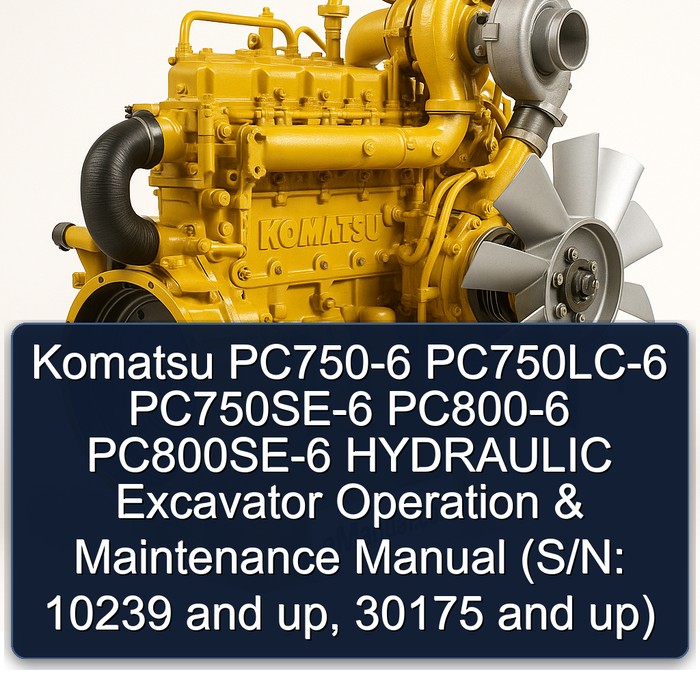 Komatsu PC750-6 PC750LC-6 PC750SE-6 PC800-6 PC800SE-6 HYDRAULIC Excavator Operation & Maintenance Manual (S/N: 10239 and up, 30175 and up)