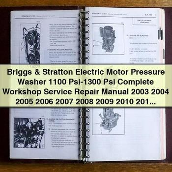 2003 Briggs & Stratton Electric Motor Pressure Washer 1100 Psi-1300 Psi Workshop Service Repair Manual PDF Download