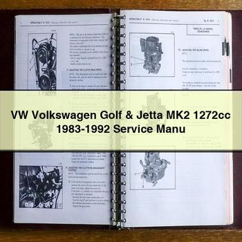 1983 Volkswagen Vw Golf & Jetta MK2 1272cc Service Manu PDF Download