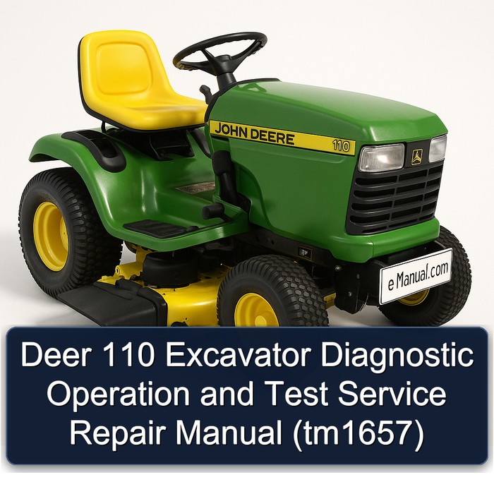 Deer 110 Excavator Diagnostic Operation and Test Service Repair Manual (tm1657) 