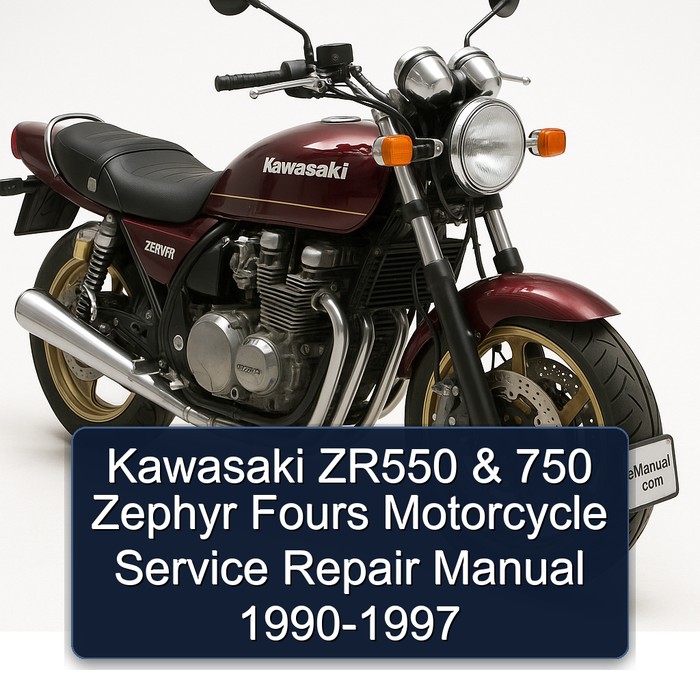 Kawasaki ZR550 & 750 Zephyr Fours Motorcycle Manual de servicio y reparación 1990-1997