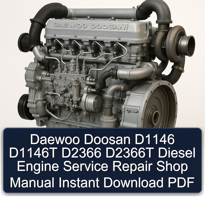 Manual de Servicio y Reparación de Motores Diesel Daewoo Doosan D1146, D1146T, D2366, D2366T - Descarga Instantánea PDF