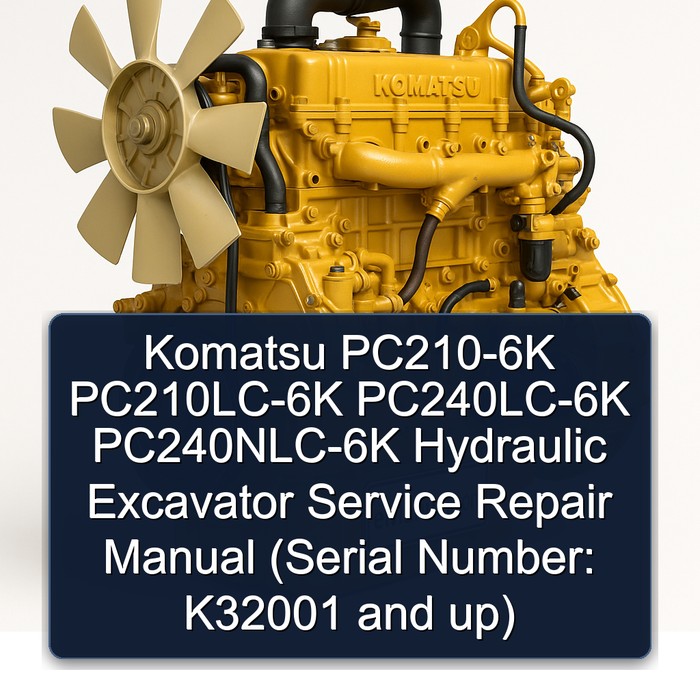 Komatsu PC210-6K PC210LC-6K PC240LC-6K PC240NLC-6K Hydraulic Excavator Service Repair Manual (Serial Number: K32001 and up) 