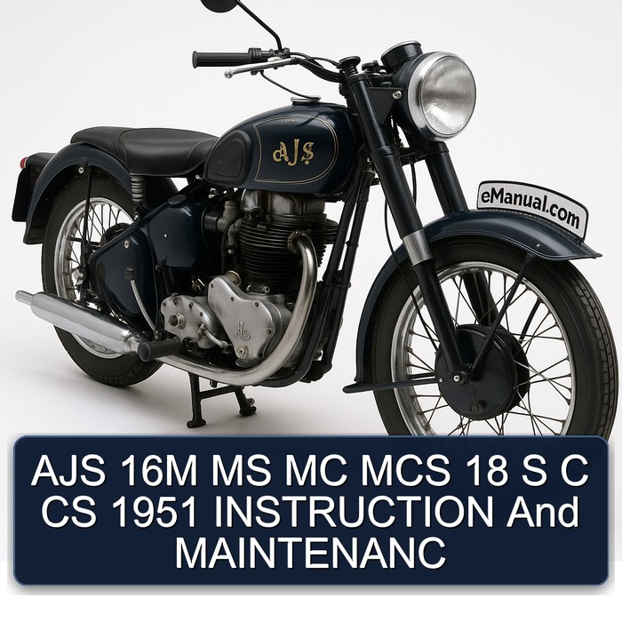 AJS 16M MS MC MCS 18 S C CS 1951 INSTRUCTION And MAINTENANC