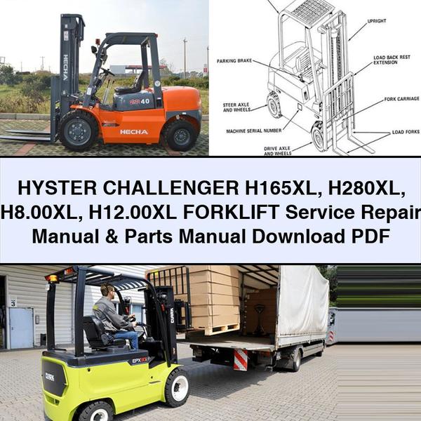 Hyster Challenger H165XL H280XL H8.00XL H12.00XL Forklift Service Repair Parts Catalog PDF Download