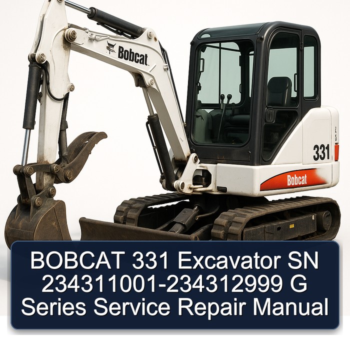 BOBCAT 331 Excavator SN 234311001-234312999 G Series Service Repair Manual 
