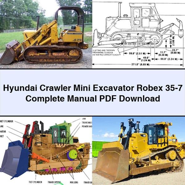 Hyundai Crawler Mini Excavator Robex 35-7 Complete Manual PDF Download