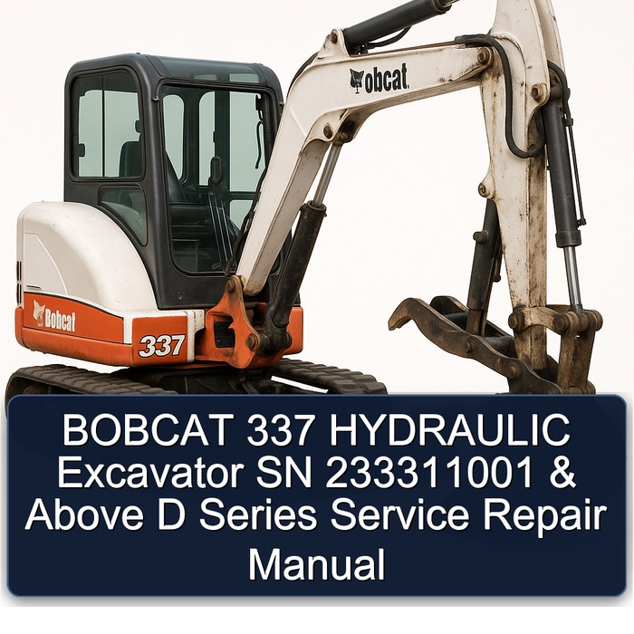 BOBCAT 337 HYDRAULIC Excavator SN 233311001 & Above D Series Service Repair Manual