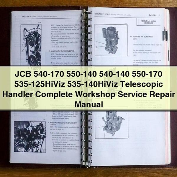 JCB 540-170 550-140 540-140 550-170 535-125HiViz 535-140HiViz Telescopic Handler Complete Workshop Service Repair Manual