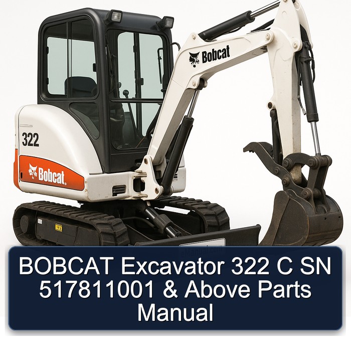 BOBCAT Excavator 322 C SN 517811001 & Above Parts Manual 