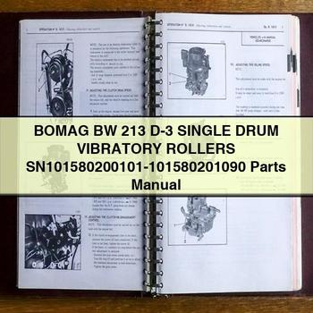 BOMAG BW 213 D-3 Single DRUM VIBRATORY ROLLERS SN101580200101-101580201090 Parts Manual 