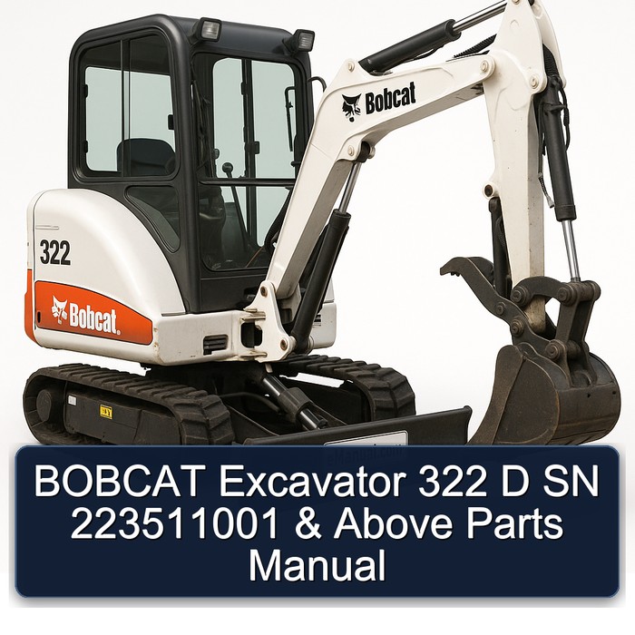 BOBCAT Excavator 322 D SN 223511001 & Above Parts Manual 