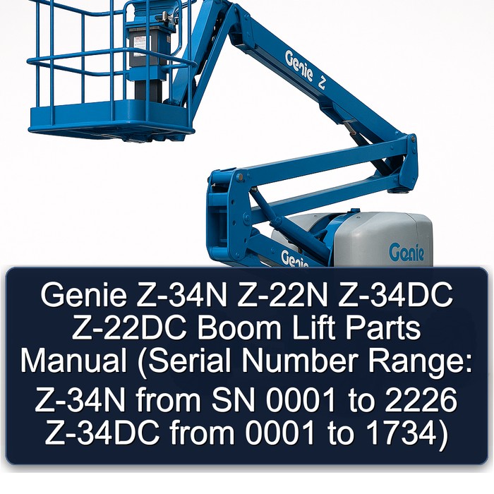 Genie Z-34N Z-22N Z-34DC Z-22DC Boom Lift Parts Manual (Serial Number Range: Z-34N from SN 0001 to 2226 Z-34DC from 0001 to 1734)
