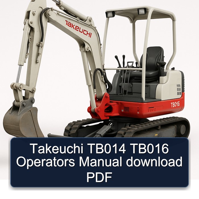 Takeuchi TB014 TB016 Operators Manual download PDF