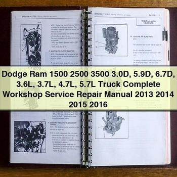 Dodge Ram 1500 2500 3500 3.0D 5.9D 6.7D 3.6L 3.7L 4.7L 5.7L Truck Workshop Service Repair Manual PDF Download
