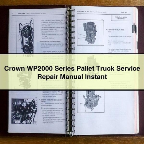 Manual de Servicio y Reparación para Transpaleta Crown WP2000 Series (Descarga Instantánea PDF)