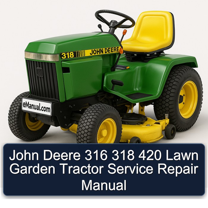 Manual de Servicio y Reparación para Tractores de Césped y Jardín John Deere 316, 318, 420