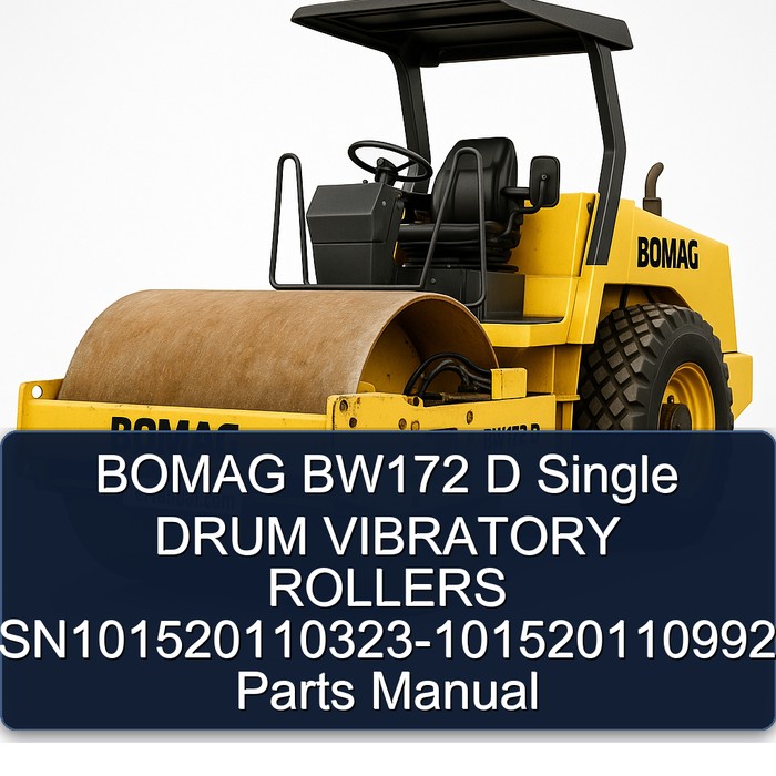 BOMAG BW172 D Single DRUM VIBRATORY ROLLERS SN101520110323-101520110992 Parts Manual