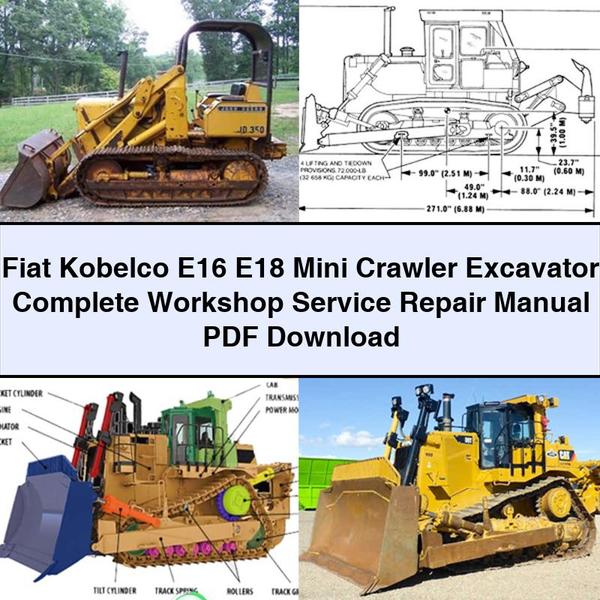 Fiat Kobelco E16 E18 Mini Crawler Excavator Workshop Service Repair Manual PDF Download