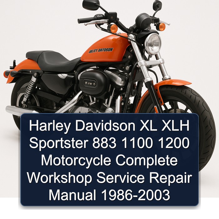 Harley Davidson XL XLH Sportster 883 1100 1200 Motorcycle Manual completo de servicio y reparación del taller 1986-2003