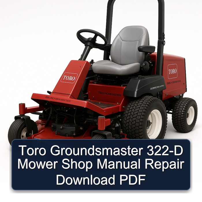 Toro Groundsmaster 322-D Mower Shop Manual Repair Download PDF
