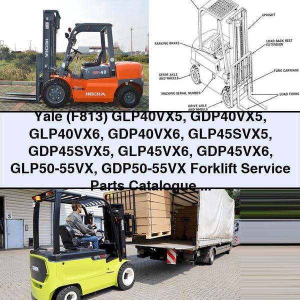 Yale (F813) GLP40VX5 GDP40VX5 GLP40VX6 GDP40VX6 GLP45SVX5 GDP45SVX5 GLP45VX6 GDP45VX6 GLP50-55VX GDP50-55VX Forklift Parts Catalog PDF Download