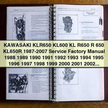1987 Kawasaki KLR650 KL600 Kl R650 R 650 KL650R Workshop Service Repair Manual PDF Download