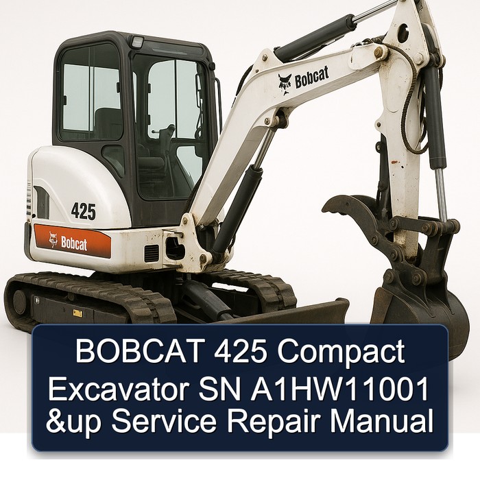 BOBCAT 425 Compact Excavator SN A1HW11001 &up Manual de servicio y reparación