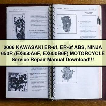 Kawasaki Er-6f Er-6f ABS Ninja 650R (EX650A6F EX650B6F) Motorcycle Workshop Service Repair Manual PDF Download