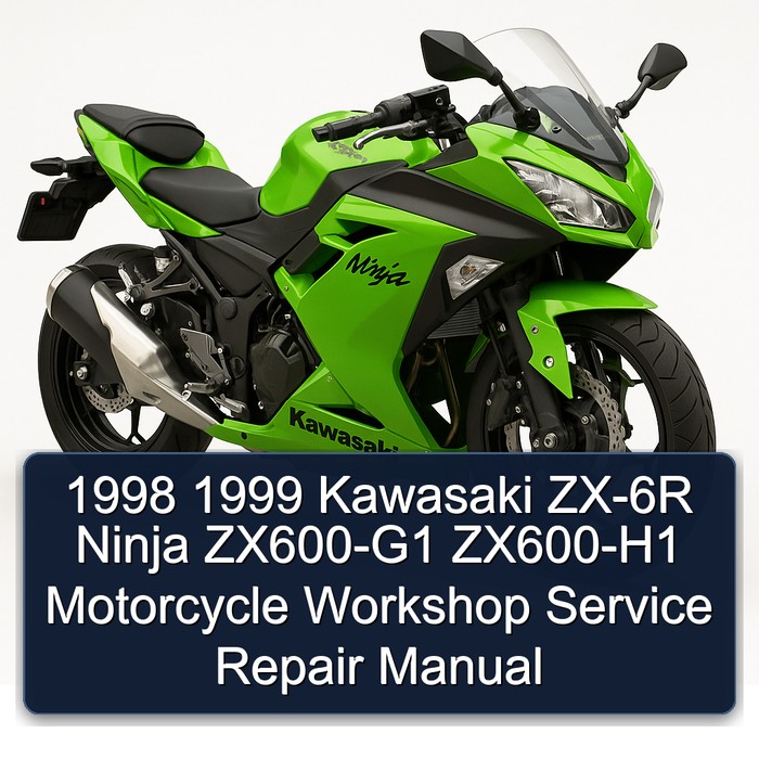 1998 1999 Kawasaki ZX-6R Ninja ZX600-G1 ZX600-H1 Motorcycle Workshop Manual de servicio y reparación