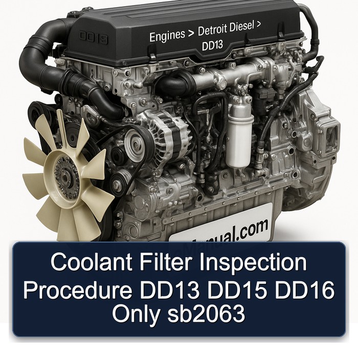 Coolant Filter Inspection Procedure DD13 DD15 DD16 Only sb2063 