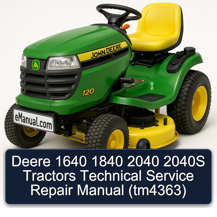Deere 1640 1840 2040 2040S Tractors Technical Service Repair Manual (tm4363)