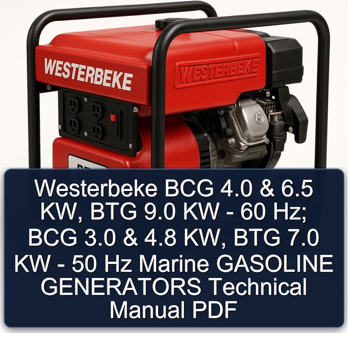 Westerbeke BCG 4.0 & 6.5 KW, BTG 9.0 KW - 60 Hz; BCG 3.0 & 4.8 KW, BTG 7.0 KW - 50 Hz Marine GASOLINE GENERATORS Technical Manual PDF