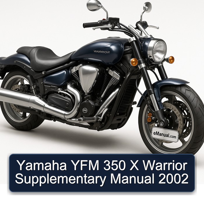 Yamaha YFM 350 X Warrior Supplementary Manual 2002