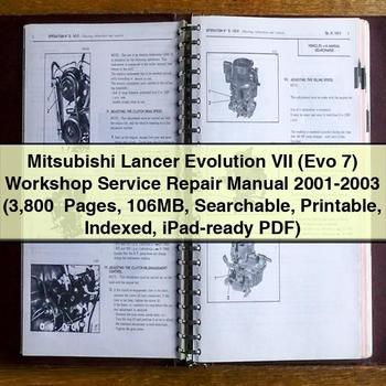 2003 Mitsubishi Lancer Evolution VII (Evo 7) Workshop Service Repair Manual PDF Download