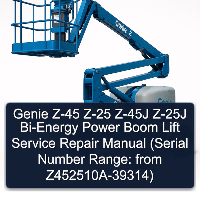 Genie Z-45 Z-25 Z-45J Z-25J Bi-Energy Power Boom Lift Service Repair Manual (Serial Number Range: from Z452510A-39314)