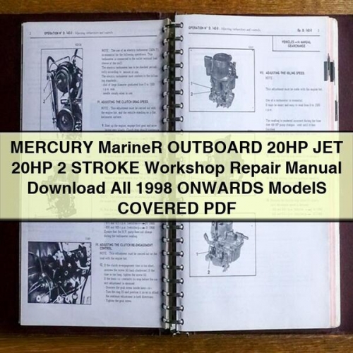 Manual de Reparación de Motores Fuera de Borda Mercury Mariner 20HP JET 20HP 2 Tiempos (1998 en adelante)