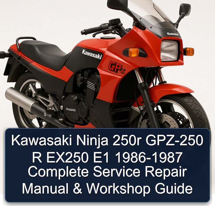 Kawasaki Ninja 250r GPZ-250 R EX250 E1 1986-1987 Complete Manual de servicio y reparación & Workshop Guide