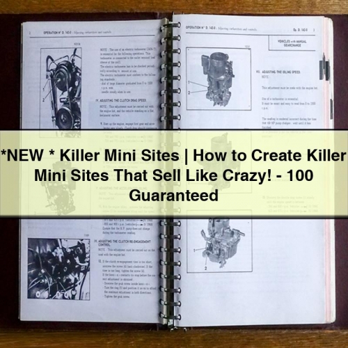 *new * Killer Mini Sites | How to Create Killer Mini Sites That Sell Like Crazy - 100 Guaranteed PDF Download