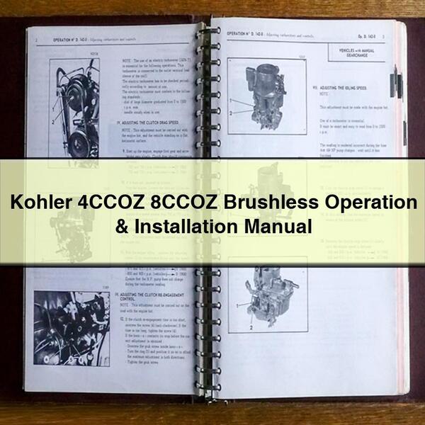 Kohler 4CCOZ 8CCOZ Brushless Operation & Installation Manual