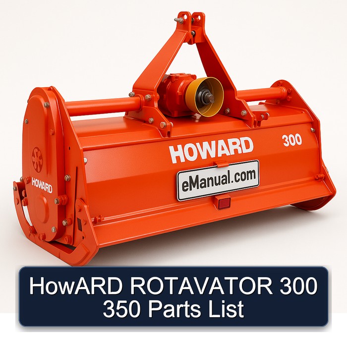 HowARD ROTAVATOR 300 350 Parts List