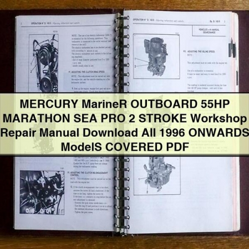 Manual de Reparación de Motores Fuera de Borda MERCURY Mariner 55HP Marathon Sea Pro 2 Tiempos (1996 en adelante)