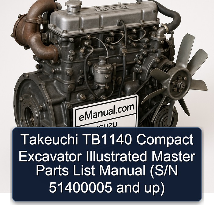 Manual Ilustrativo de Piezas Maestras para la Excavadora Compacta Takeuchi TB1140 (Números de Serie 51400005 y superiores)