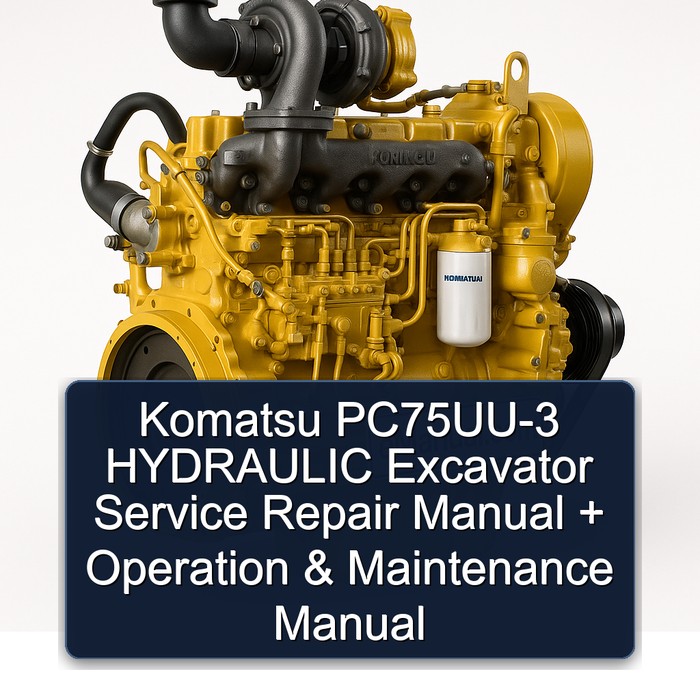 Manual de Servicio y Reparación - Excavadora Hidráulica Komatsu PC75UU-3 + Manual de Operación y Mantenimiento