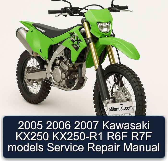 2005 2006 2007 Kawasaki KX250 KX250-R1 R6F R7F models Manual de servicio y reparación