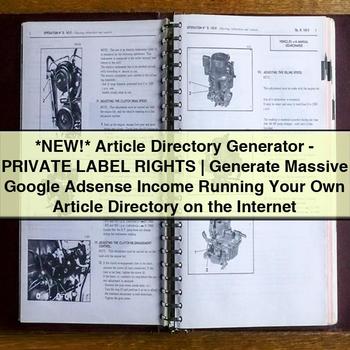 Article Directory Generator: Private Label Rights for Google Adsense Income PDF Download